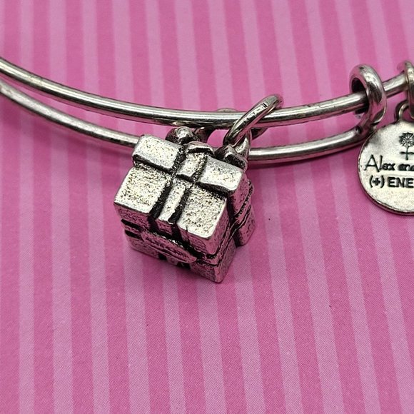 Alex and Ani Energy Gift Box Charm Bracelet Silver Tone Wire Charity By Design - Picture 2 of 9